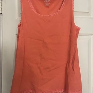 Chico’s size 2 peach color muscle shirt with lace
